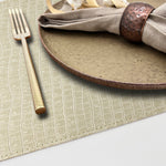 Davanti by Frieling Crocodile Placemats Set of 6, Rectangular 16.5 x 12.5 Inch Indoor Outdoor Table Placemats – Beige