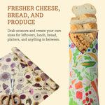 Bee's Wrap Cut-to-Size Beeswax Wrap Roll, Garden Party