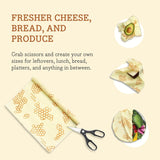 Bee's Wrap Cut-to-Size Beeswax Wrap Roll, Honeycomb