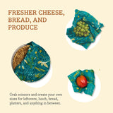 Bee's Wrap Cut-to-Size Beeswax Wrap Roll, Oceans