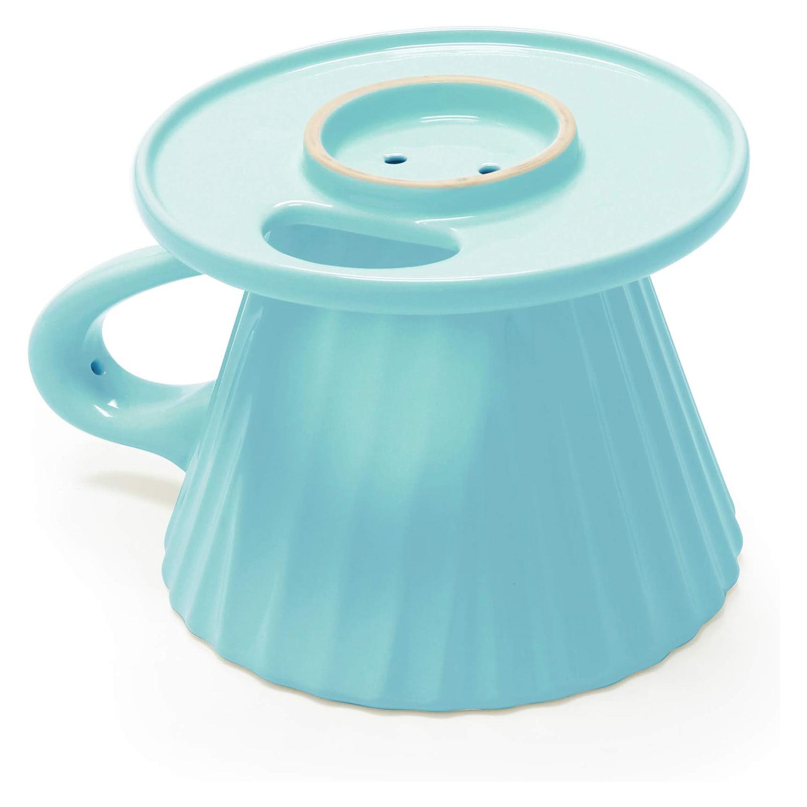 Chantal 8 ounce Lotus Ceramic Pour Over Coffee Filter, Aqua