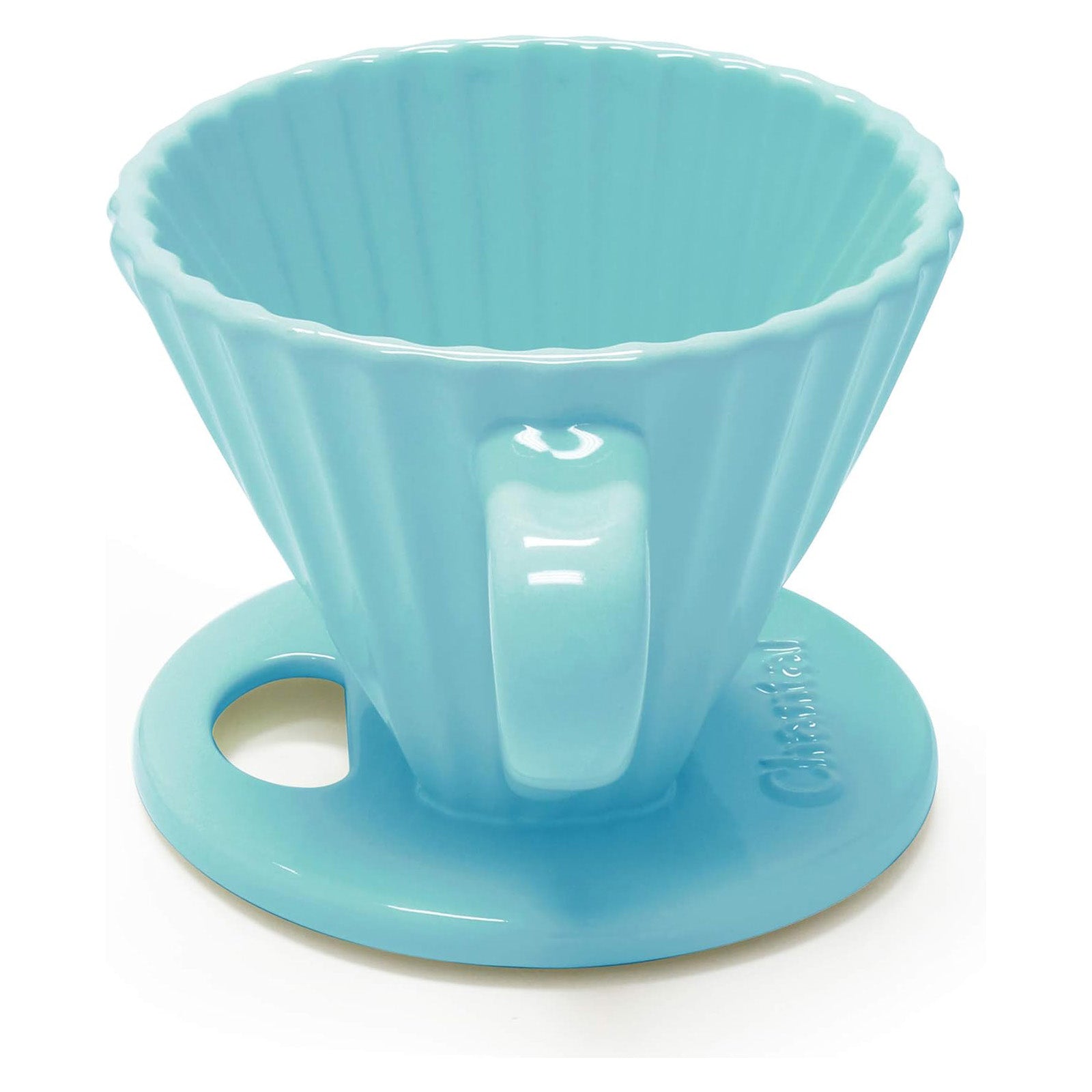 Chantal 8 ounce Lotus Ceramic Pour Over Coffee Filter, Aqua
