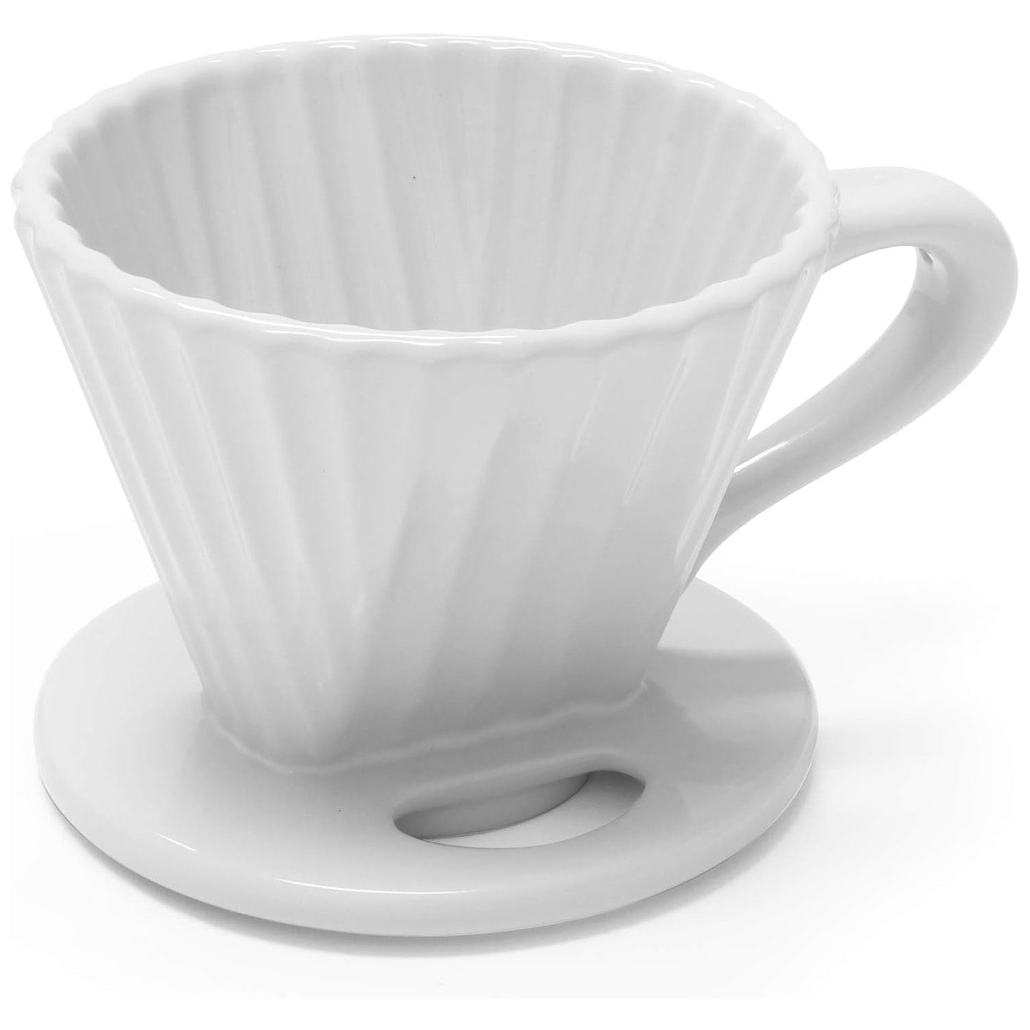 Chantal 8 ounce Lotus Ceramic Pour Over Coffee Filter, White