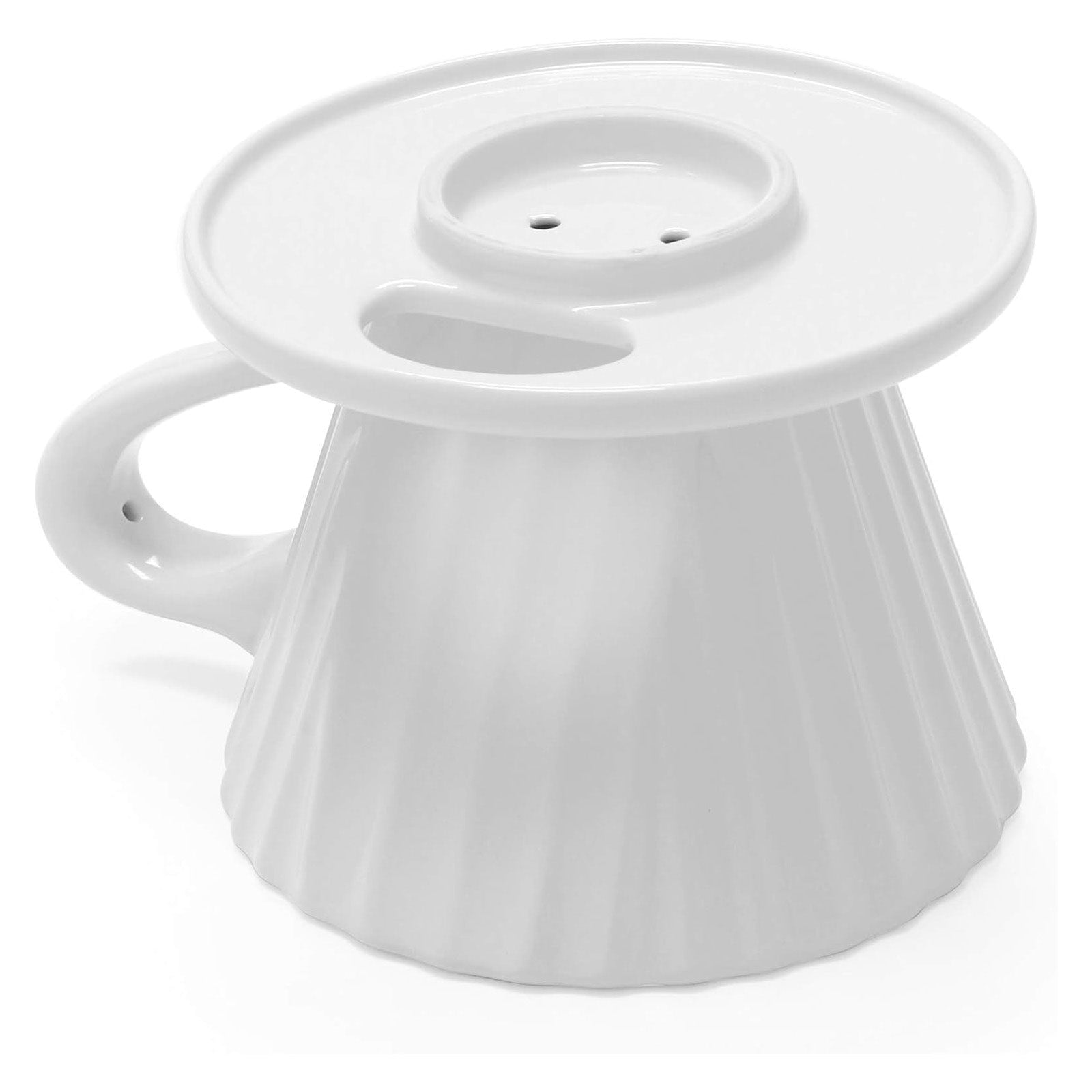 Chantal 8 ounce Lotus Ceramic Pour Over Coffee Filter, White
