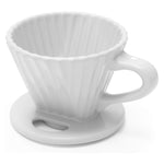 Chantal 8 ounce Lotus Ceramic Pour Over Coffee Filter, White