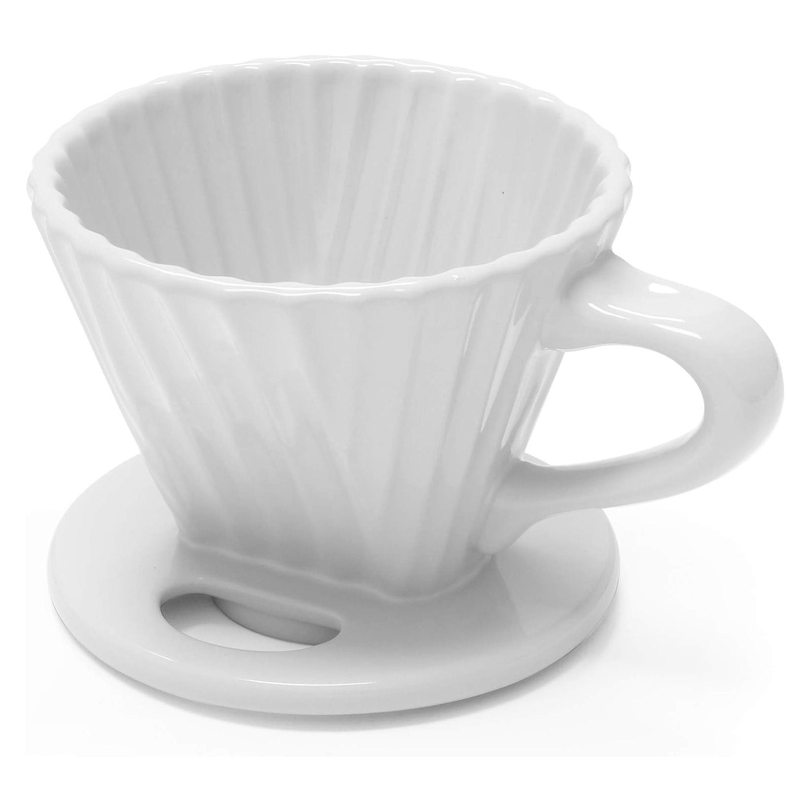 Chantal 8 ounce Lotus Ceramic Pour Over Coffee Filter, White