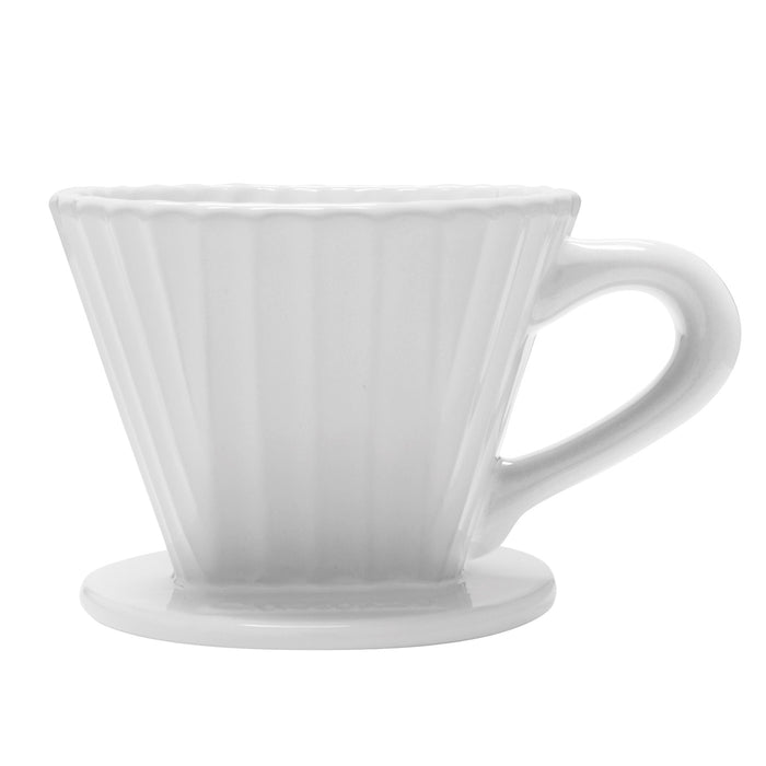 Chantal 8 ounce Lotus Ceramic Pour Over Coffee Filter, White
