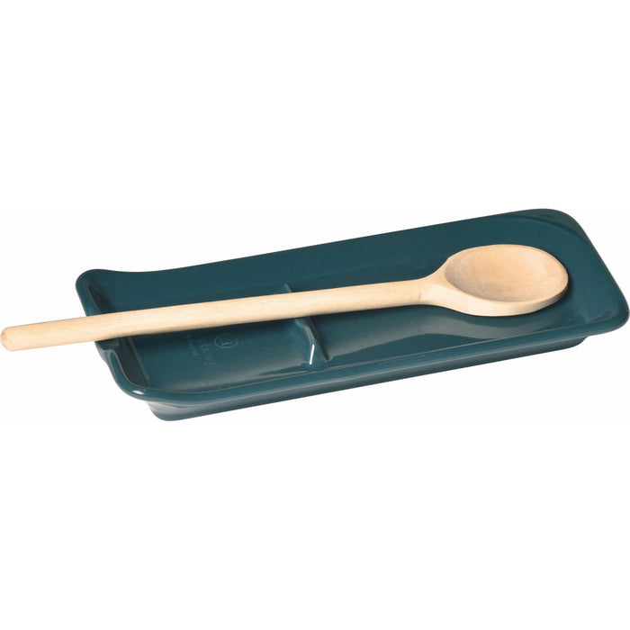 Emile Henry Made in France Ridged Spoon Rest, Blue Flame