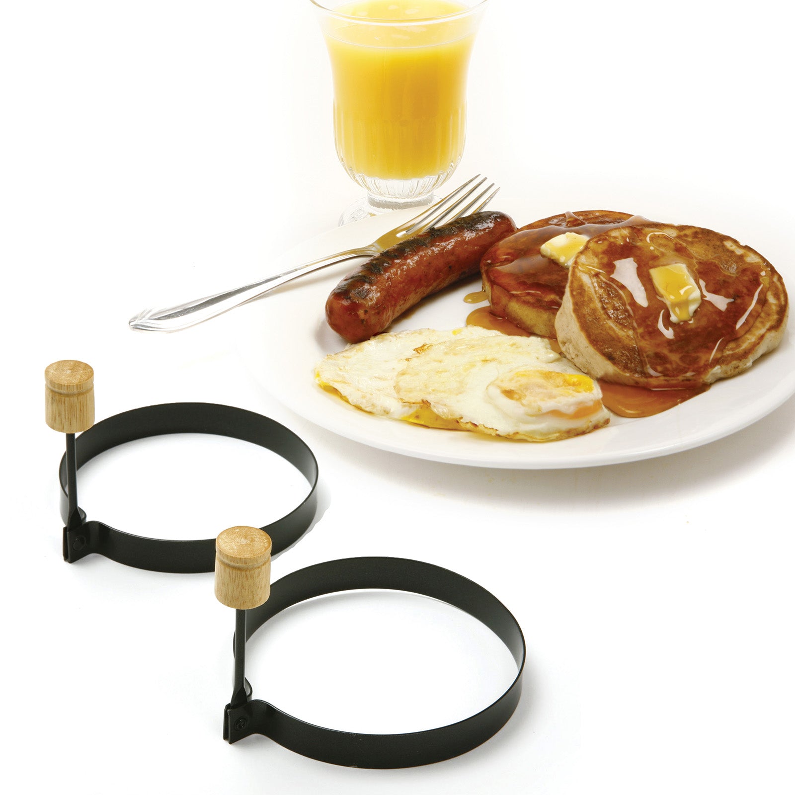 Norpro 4-Inch Nonstick Round Pancake and Egg Rings, Set of 2, Black
