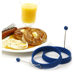 Norpro 4-Inch Silicone Round Pancake and Egg Rings, Set of 2, Blue