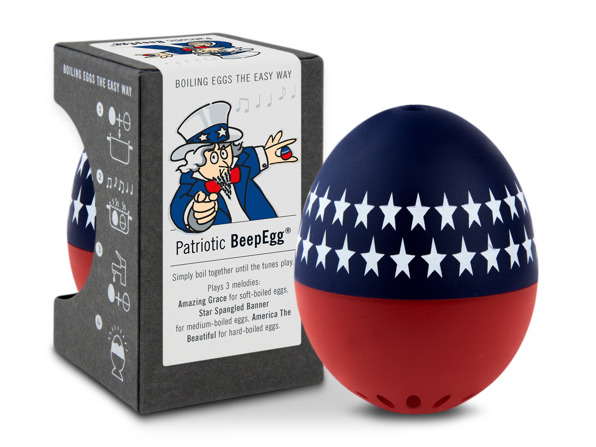 Brainstream Patriotic BeepEgg Singing and Floating Egg Timer for Boiled Eggs