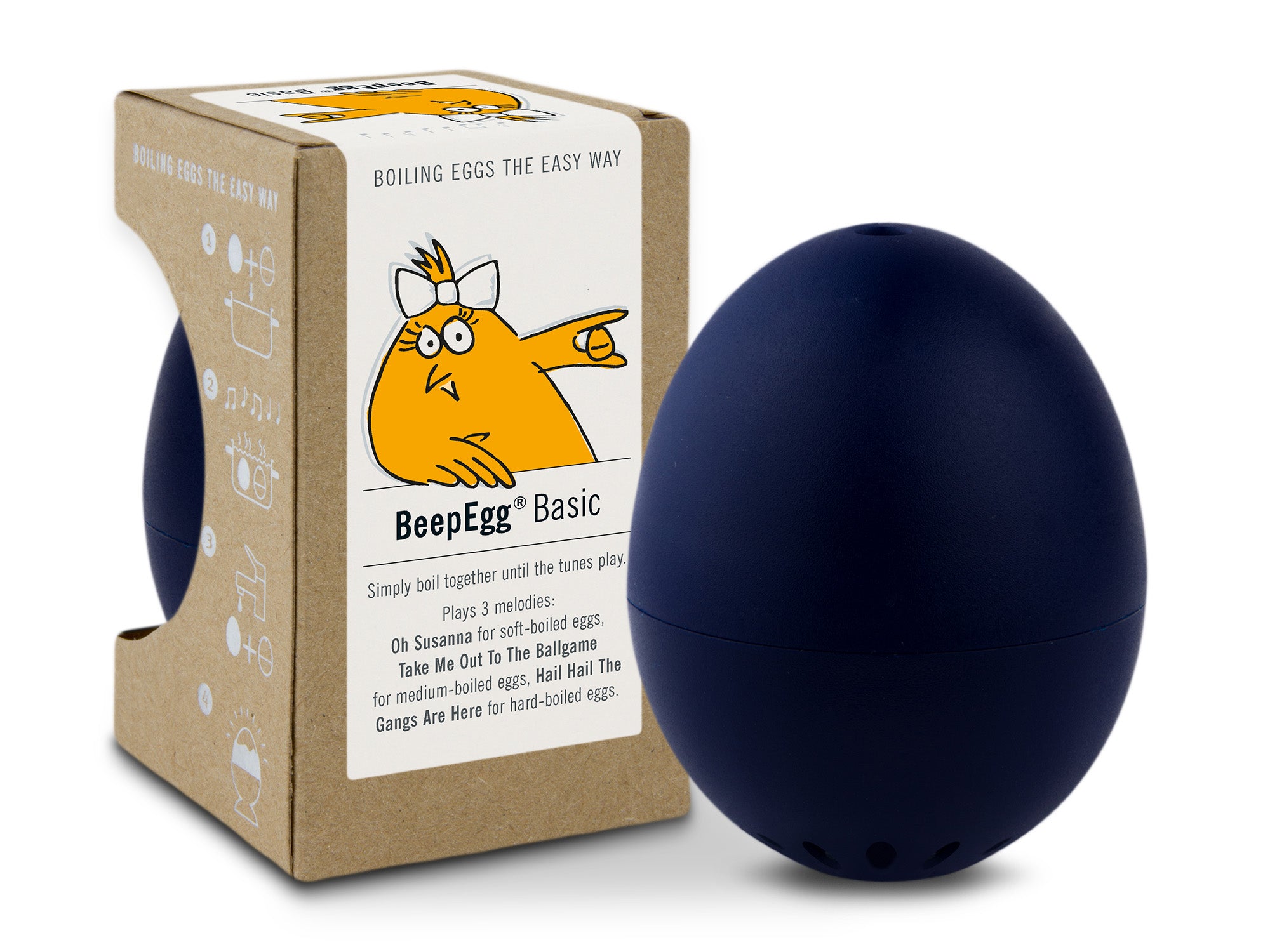 Brainstream BeepEgg Singing and Floating Egg Timer for Boiled Eggs, Blue