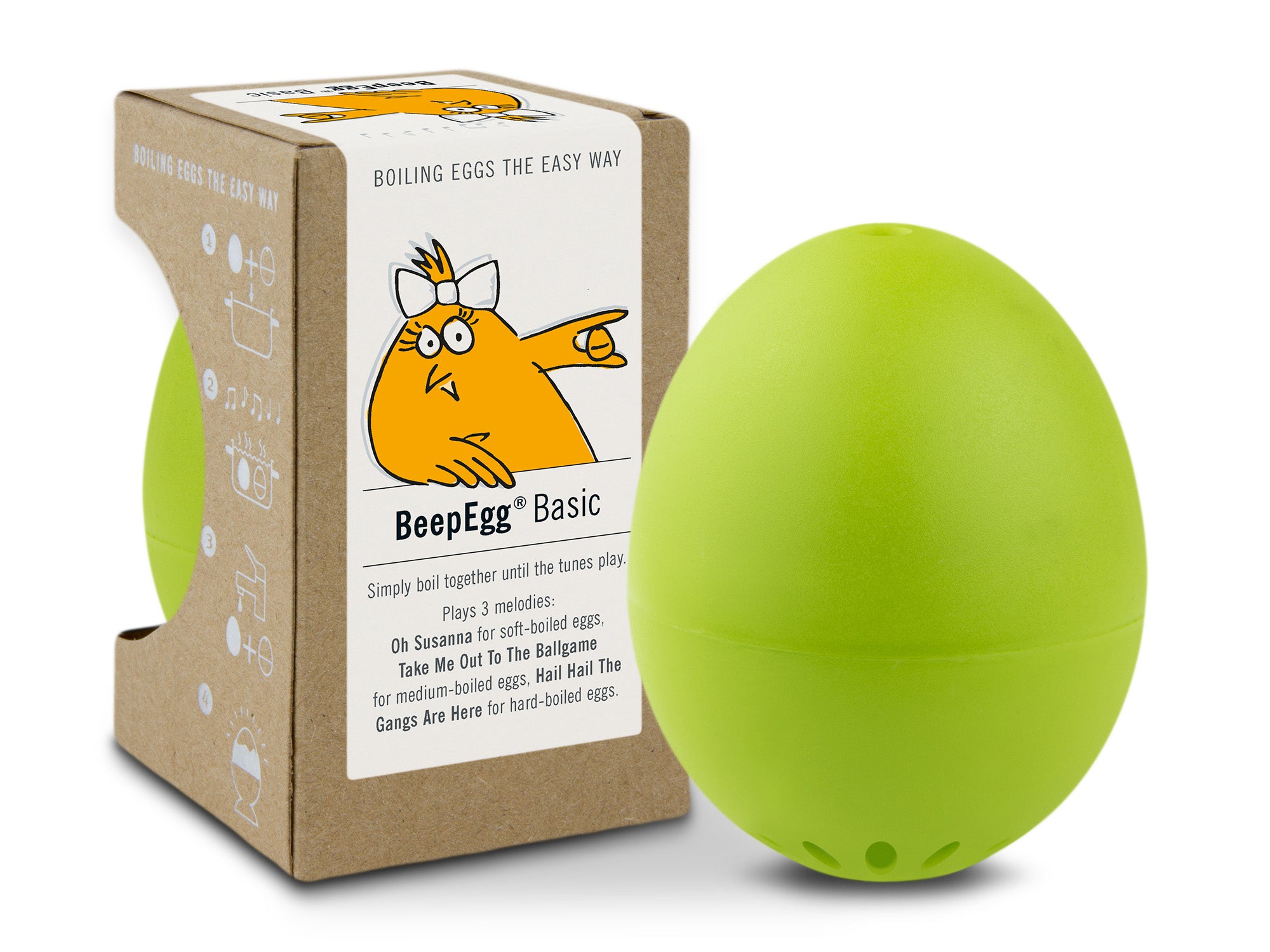 Brainstream BeepEgg Singing and Floating Egg Timer for Boiled Eggs, Green