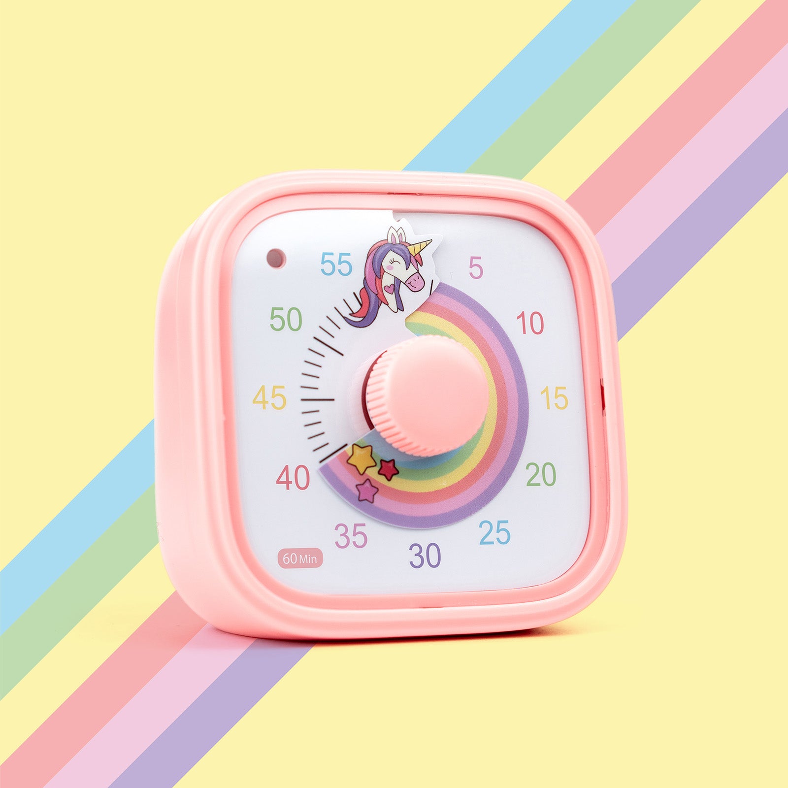 Brainstream Visual Timer for Kids with 60 Minute Countdown and Adjustable Alarm for Focus, Classroom, Study, Rainbow Ride