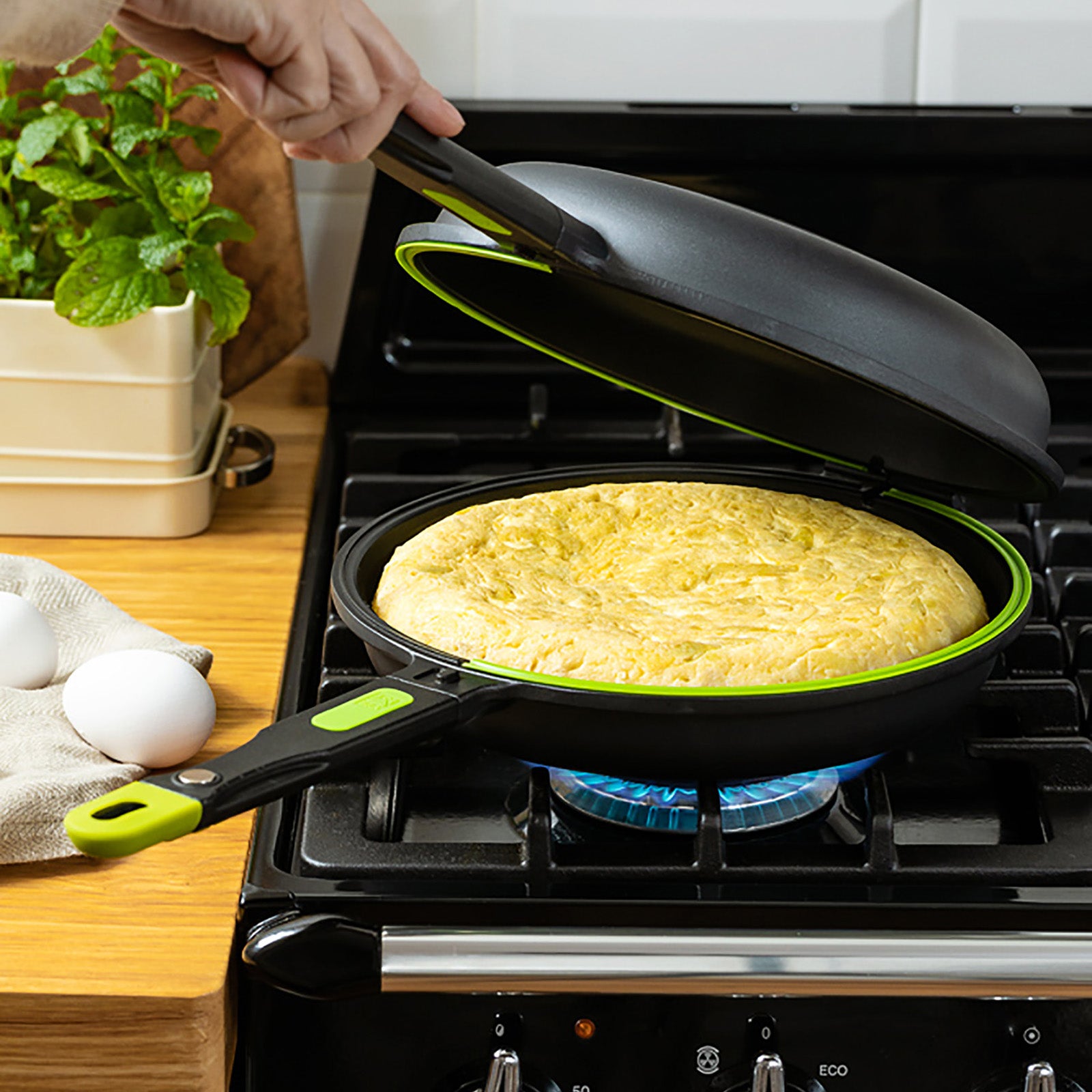 BRA Cookware Foodie Dual Frying Pan Double Skillet for Spanish Omelets & Frittatas, 8-Inch