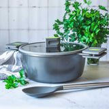 BRA Cookware Life Ceramic Nonstick Stock Pot w/Glass Lid | 8 Inch 3.2 Quart