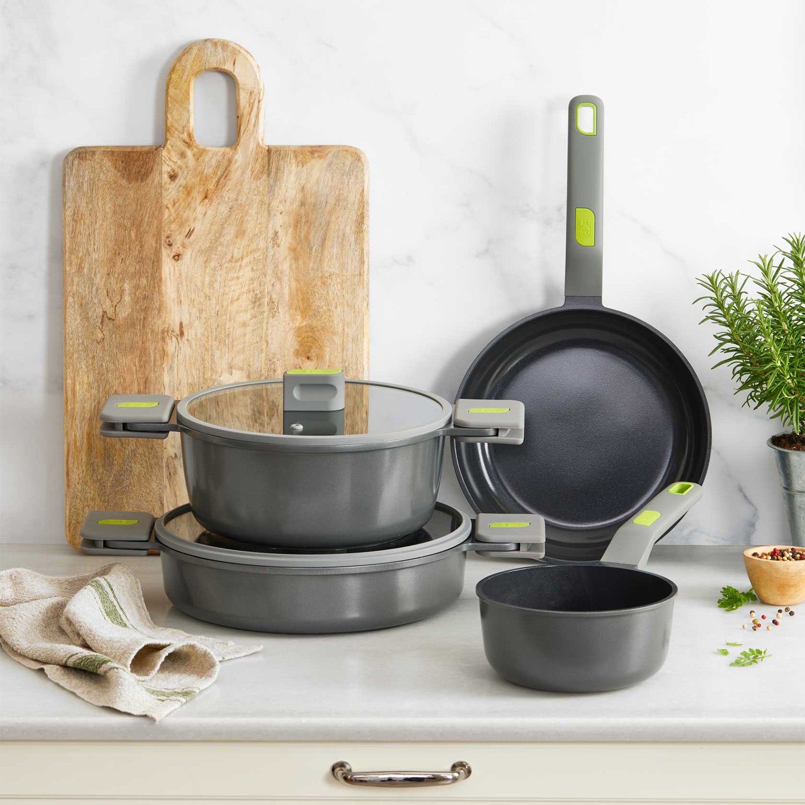BRA Cookware Life Ceramic Nonstick Stock Pot w/Glass Lid | 8 Inch 3.2 Quart