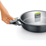 BRA Cookware Life Ceramic Nonstick Sauté Pan w/Glass Lid, 12.5 Inch, 5.3 Quart