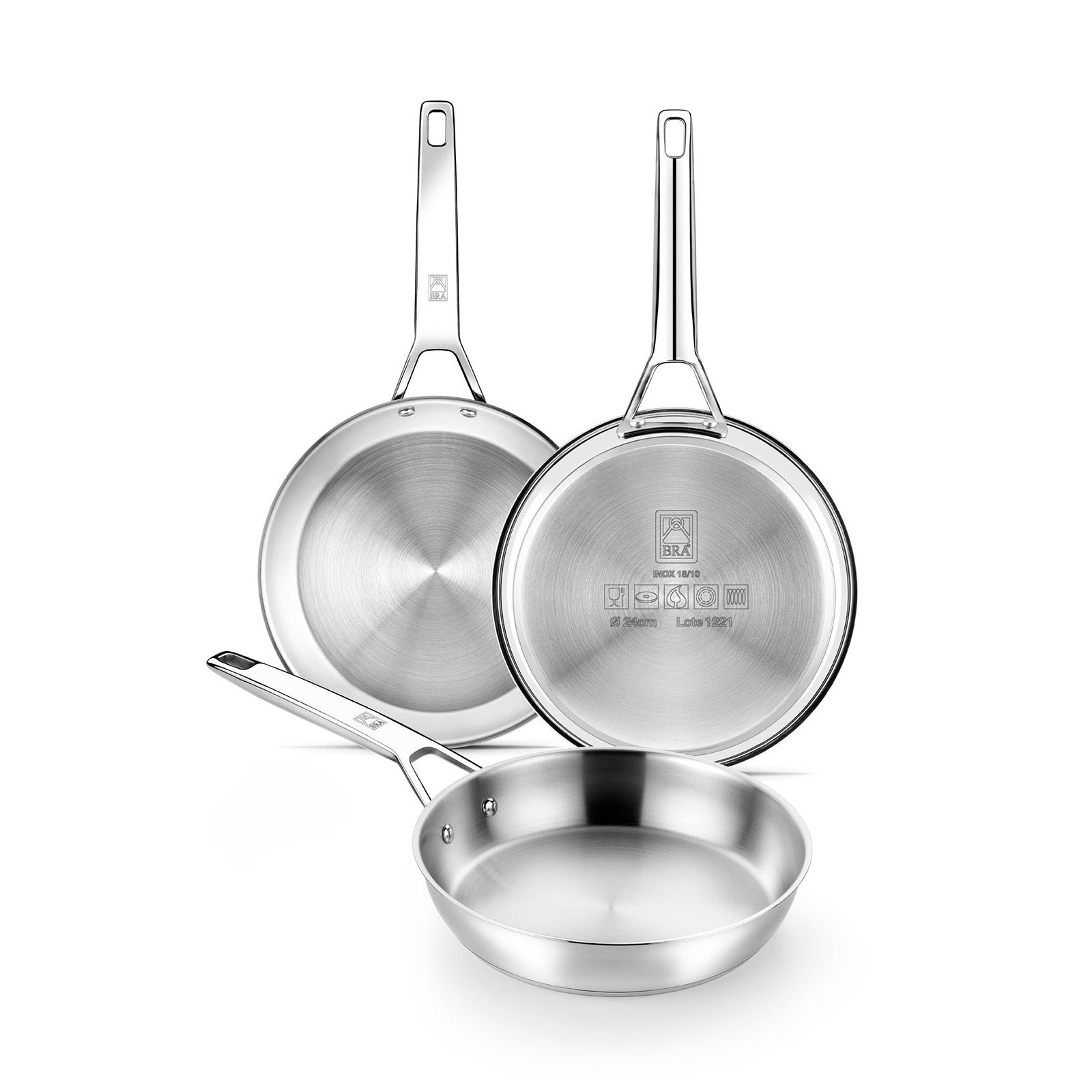 BRA Cookware Signature Stainless Steel Professional Frypan, 11-Inch