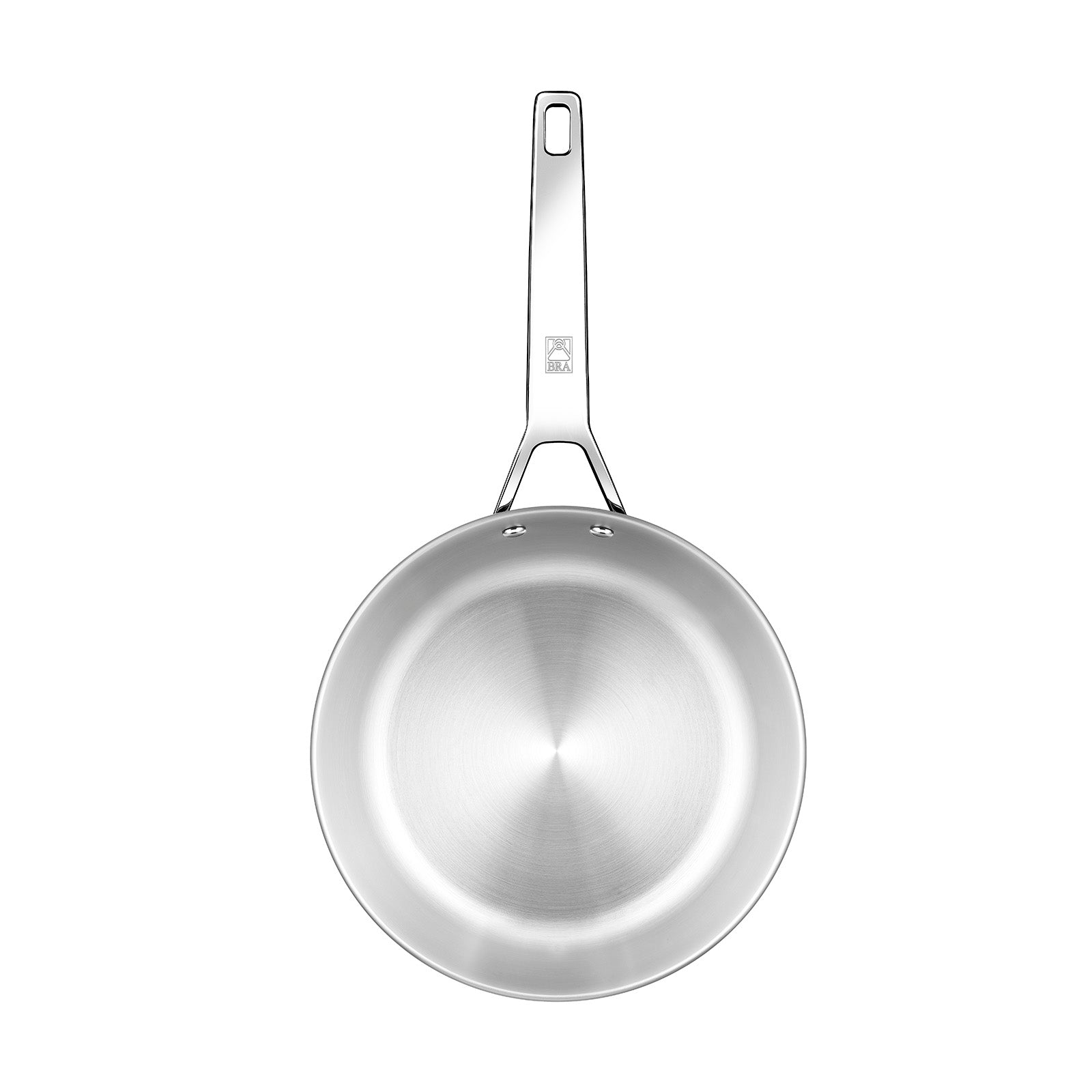 BRA Cookware Signature Stainless Steel Professional Deep High Side Frypan, 8-Inch