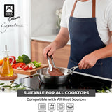 BRA Cookware Signature Stainless Steel Professional Deep High Side Frypan, 8-Inch