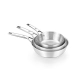 BRA Cookware Signature Stainless Steel Professional Deep High Side Frypan, 9.5-Inch