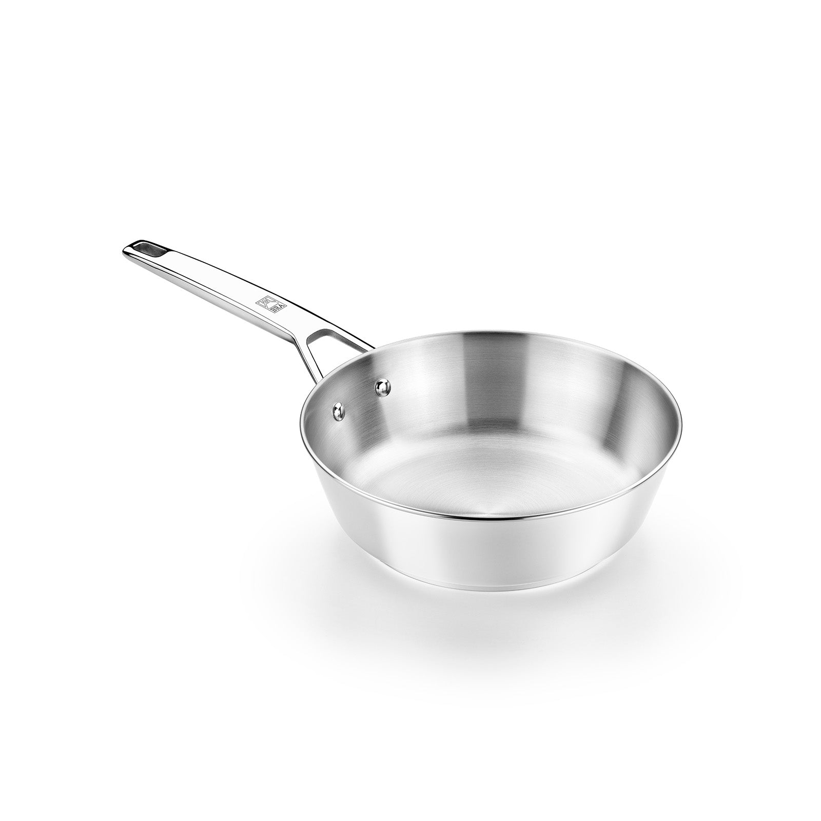 BRA Cookware Signature Stainless Steel Professional Deep High Side Frypan, 9.5-Inch
