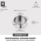 BRA Cookware Signature Stainless Steel Steamer, 9.5 inches, 4-Quart