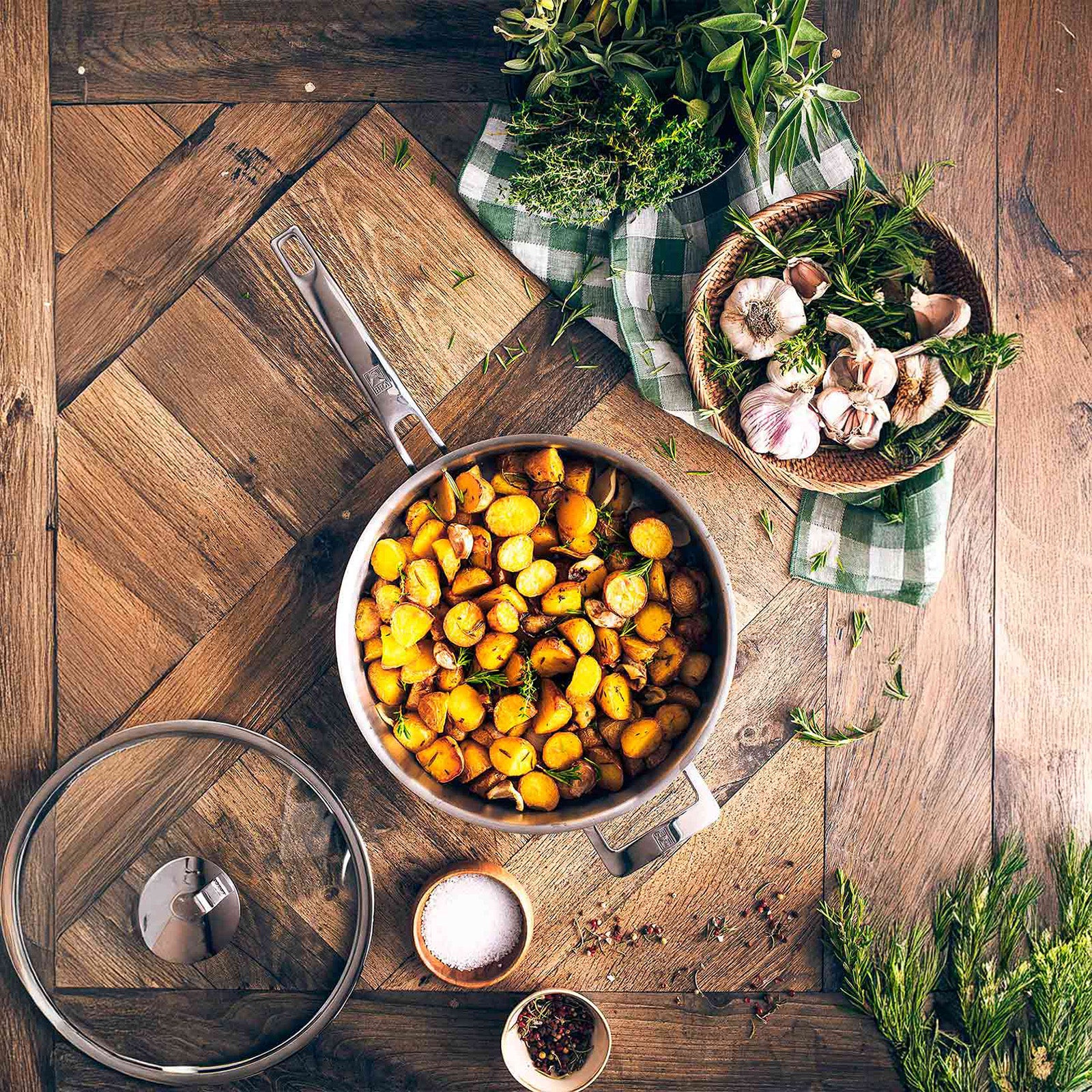 BRA Cookware Signature Stainless Steel and Glass Professional Lid, 7-Inch