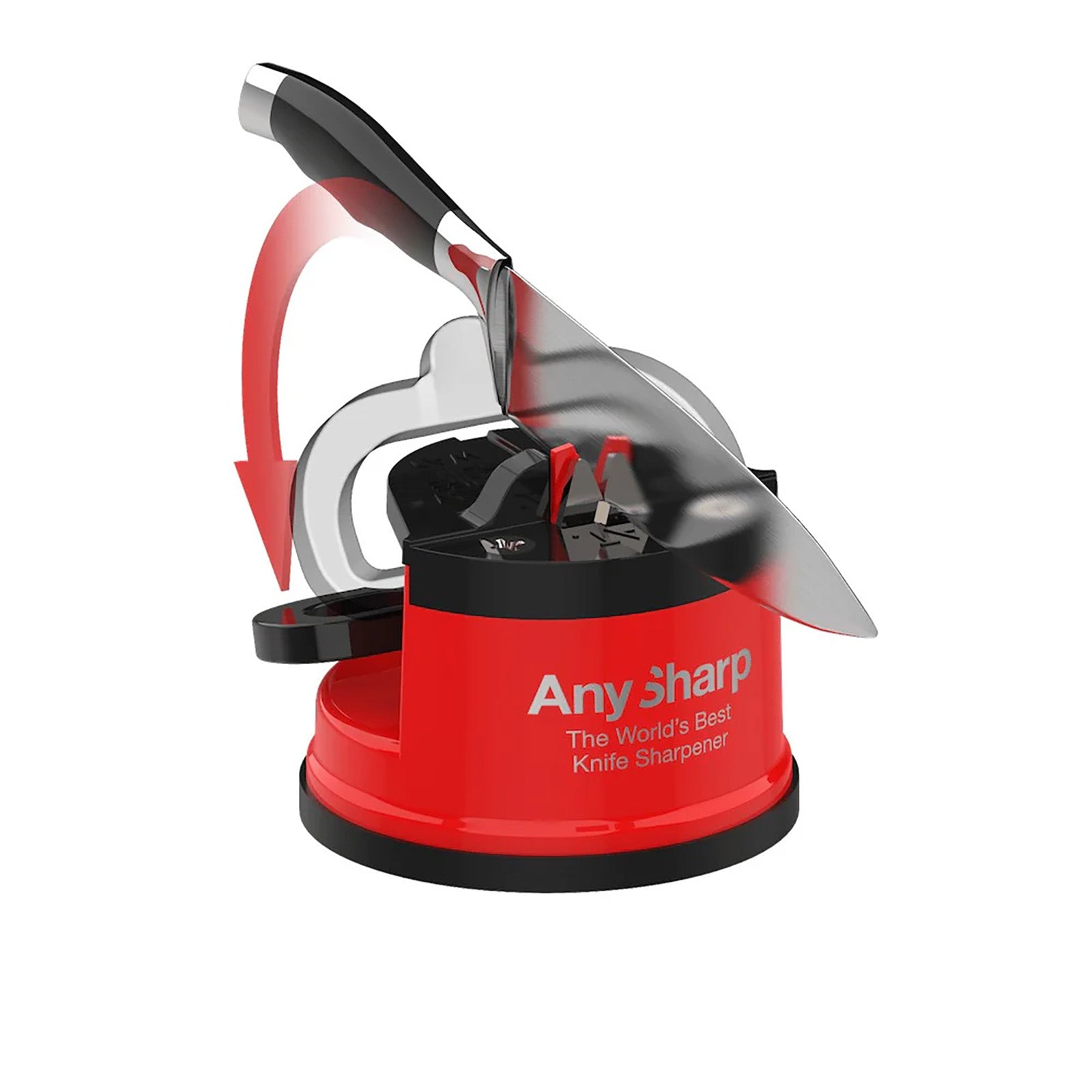AnySharp Knife Sharpener Pro, Matte Red