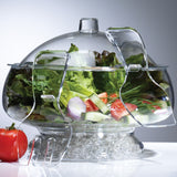 Prodyne Salad On Ice Acrylic Salad Bowl & Servers with Dome Lid