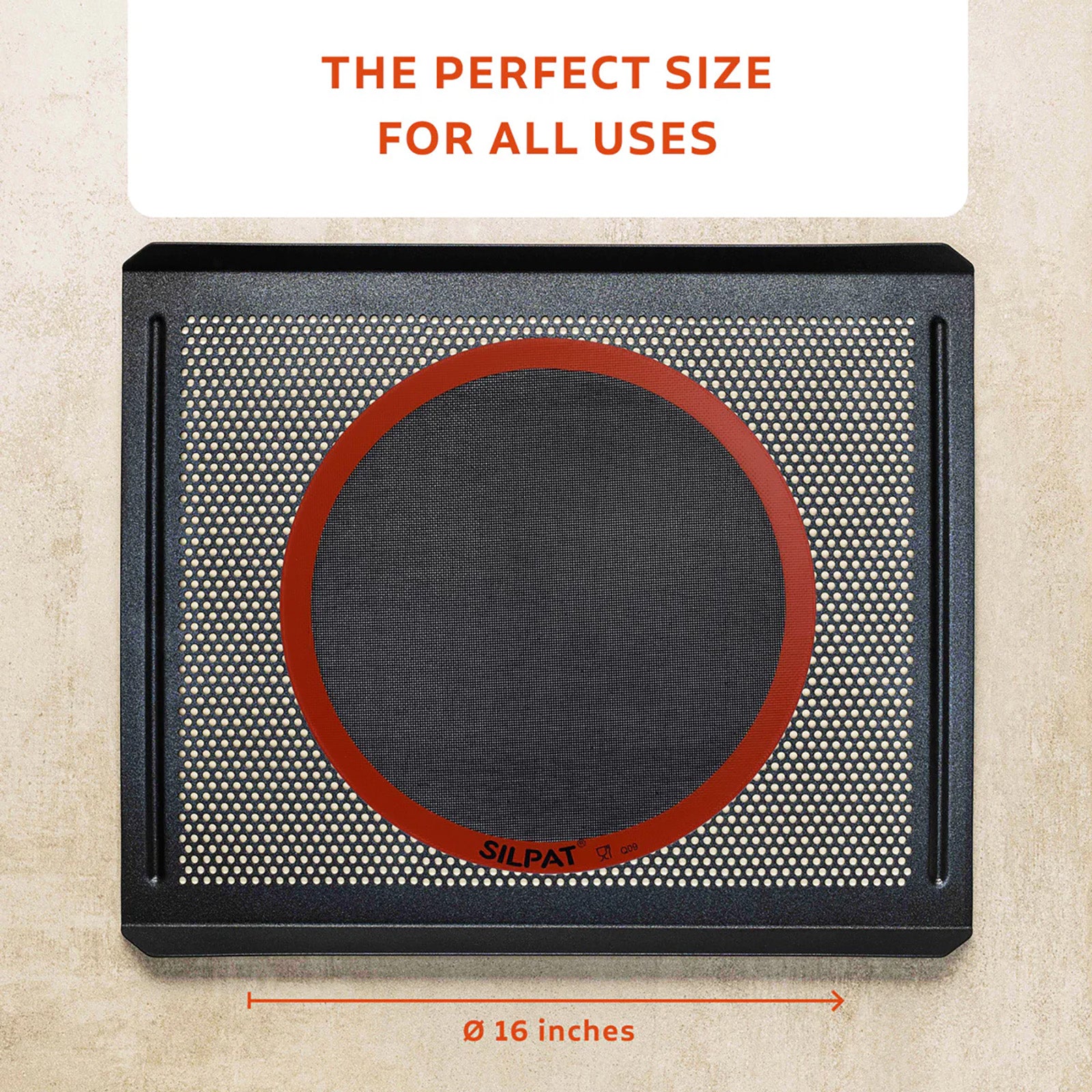 Silpat Perfect Pizza Non-Stick Silicone Baking Mat, 16-Inch, Round