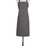 KAF Home 100% Cotton Washable Solid D-Ring Apron, Pewter