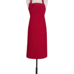 KAF Home 100% Cotton Washable Solid D-Ring Apron, Cherry