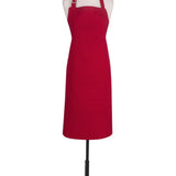 KAF Home 100% Cotton Washable Solid D-Ring Apron, Cherry