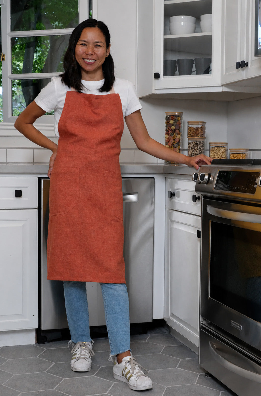 KAF Home Monaco Slubbed Yarn Apron, Sierra