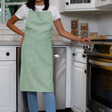KAF Home Monaco Slubbed Yarn Apron, Mineral Green