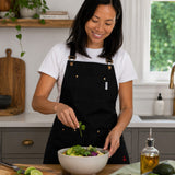 KAF Home Cat Cora Stain Proof Adjustable Chef's Apron, 28 x 36-Inch, Black