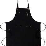 KAF Home Cat Cora Stain Proof Adjustable Chef's Apron, 28 x 36-Inch, Black