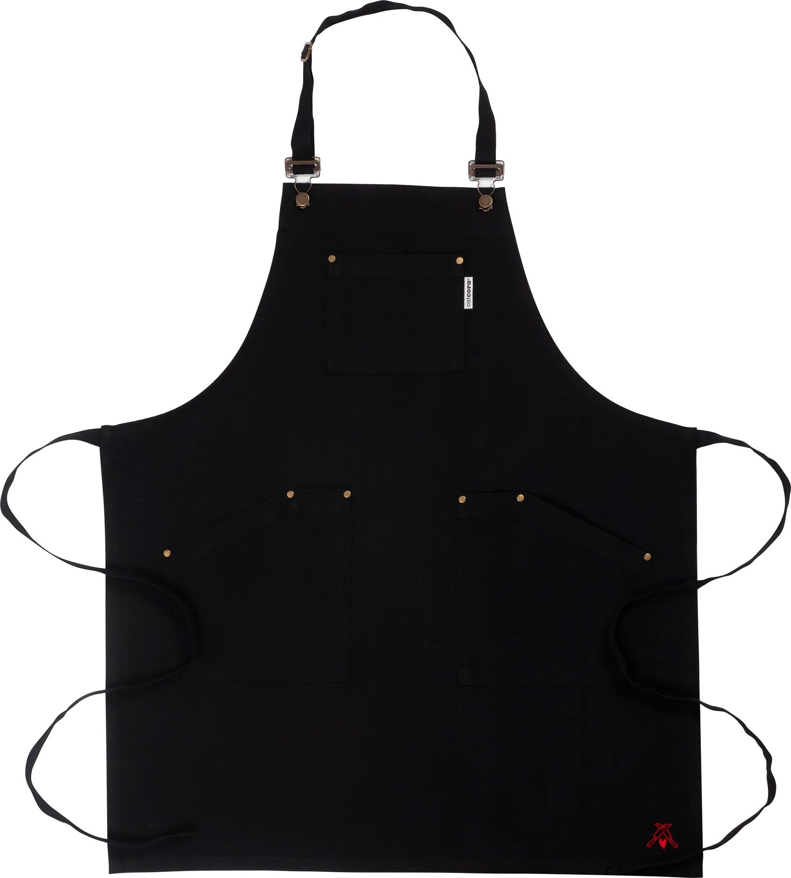 KAF Home Cat Cora Stain Proof Adjustable Chef's Apron, 28 x 36-Inch, Black