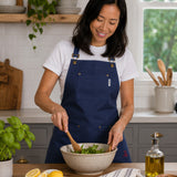KAF Home Cat Cora Stain Proof Adjustable Chef's Apron, 28 x 36-Inch, Navy