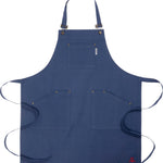 KAF Home Cat Cora Stain Proof Adjustable Chef's Apron, 28 x 36-Inch, Navy