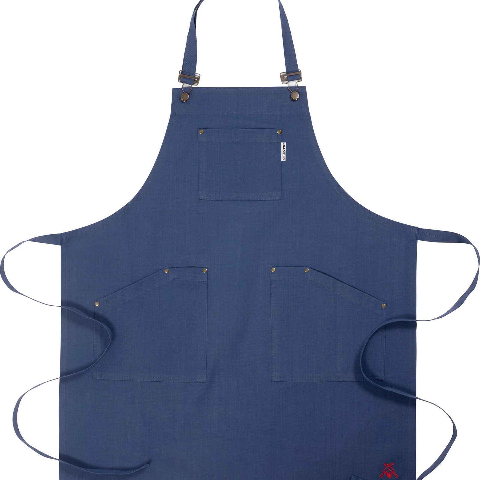 KAF Home Cat Cora Stain Proof Adjustable Chef's Apron, 28 x 36-Inch, Navy