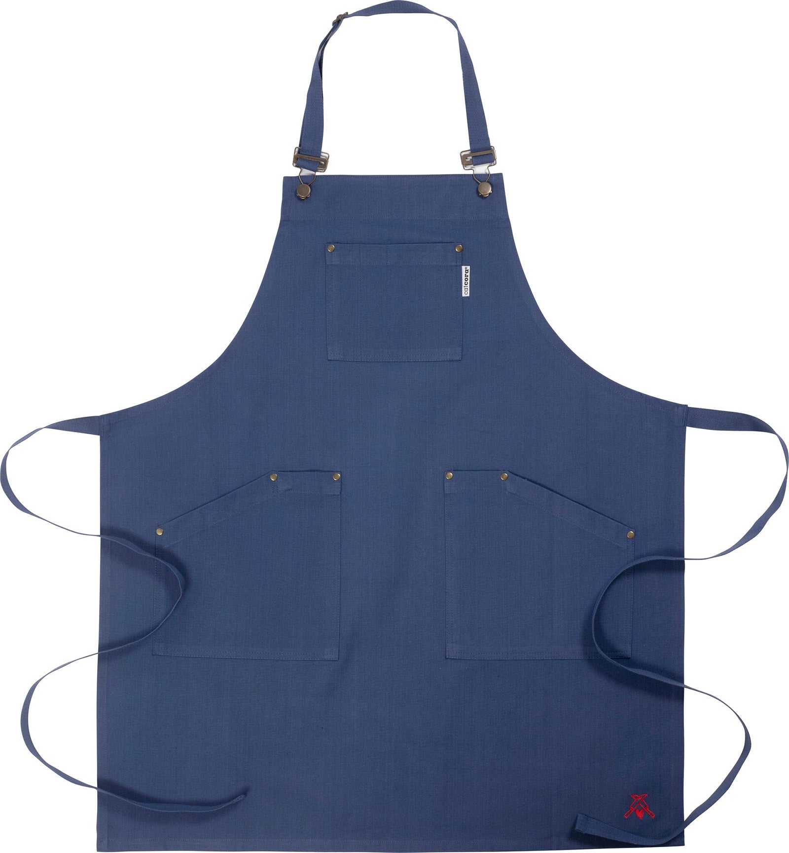 KAF Home Cat Cora Stain Proof Adjustable Chef's Apron, 28 x 36-Inch, Navy