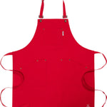 KAF Home Cat Cora Stain Proof Adjustable Chef's Apron, 28 x 36-Inch, Red