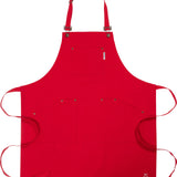 KAF Home Cat Cora Stain Proof Adjustable Chef's Apron, 28 x 36-Inch, Red