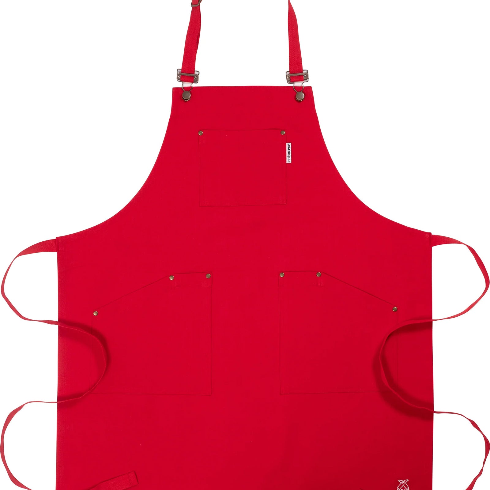KAF Home Cat Cora Stain Proof Adjustable Chef's Apron, 28 x 36-Inch, Red