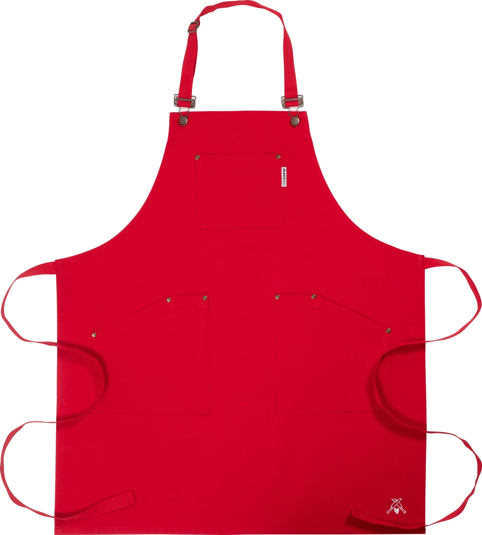 KAF Home Cat Cora Stain Proof Adjustable Chef's Apron, 28 x 36-Inch, Red