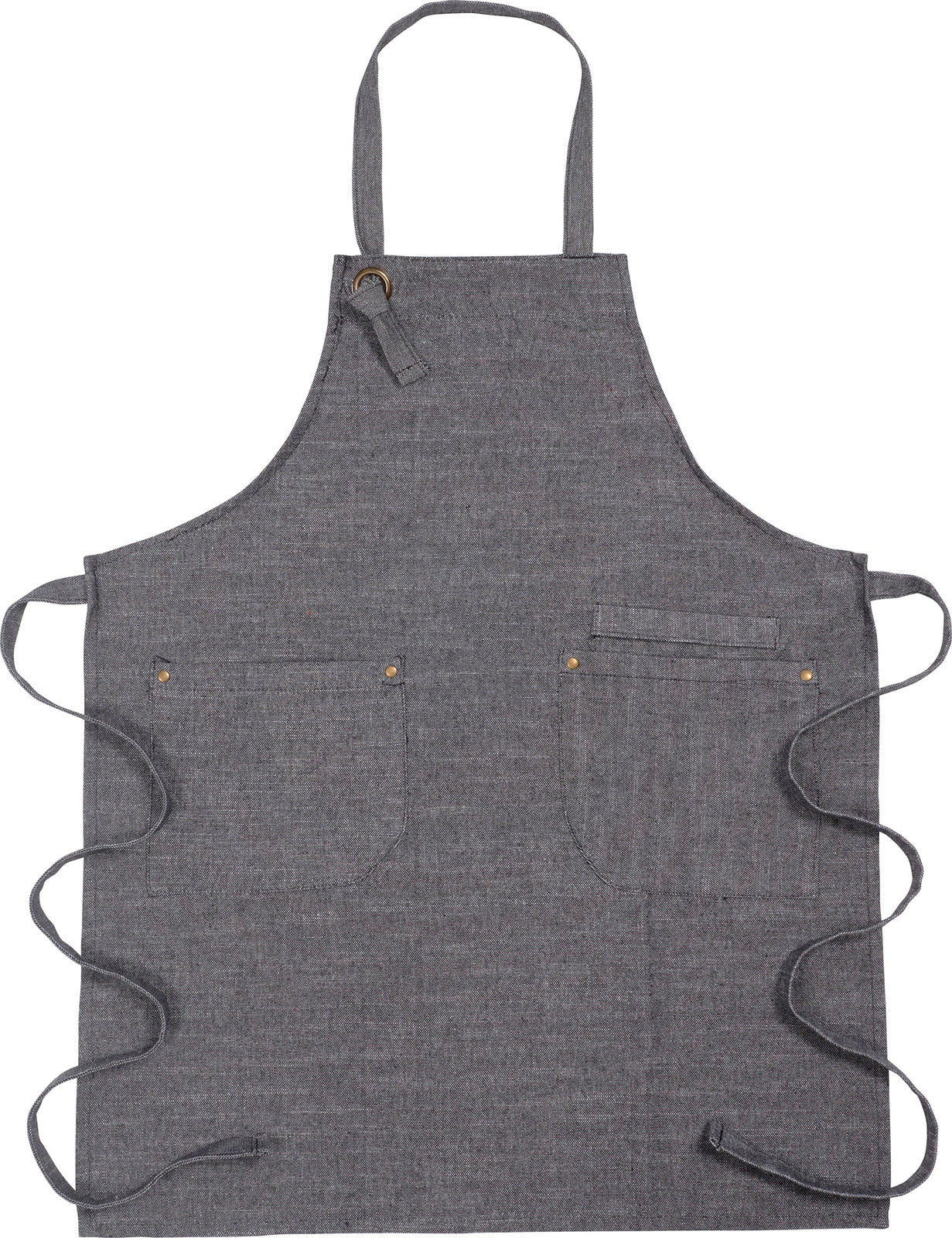 KAF Home Strada Chambray Slub Apron, Black