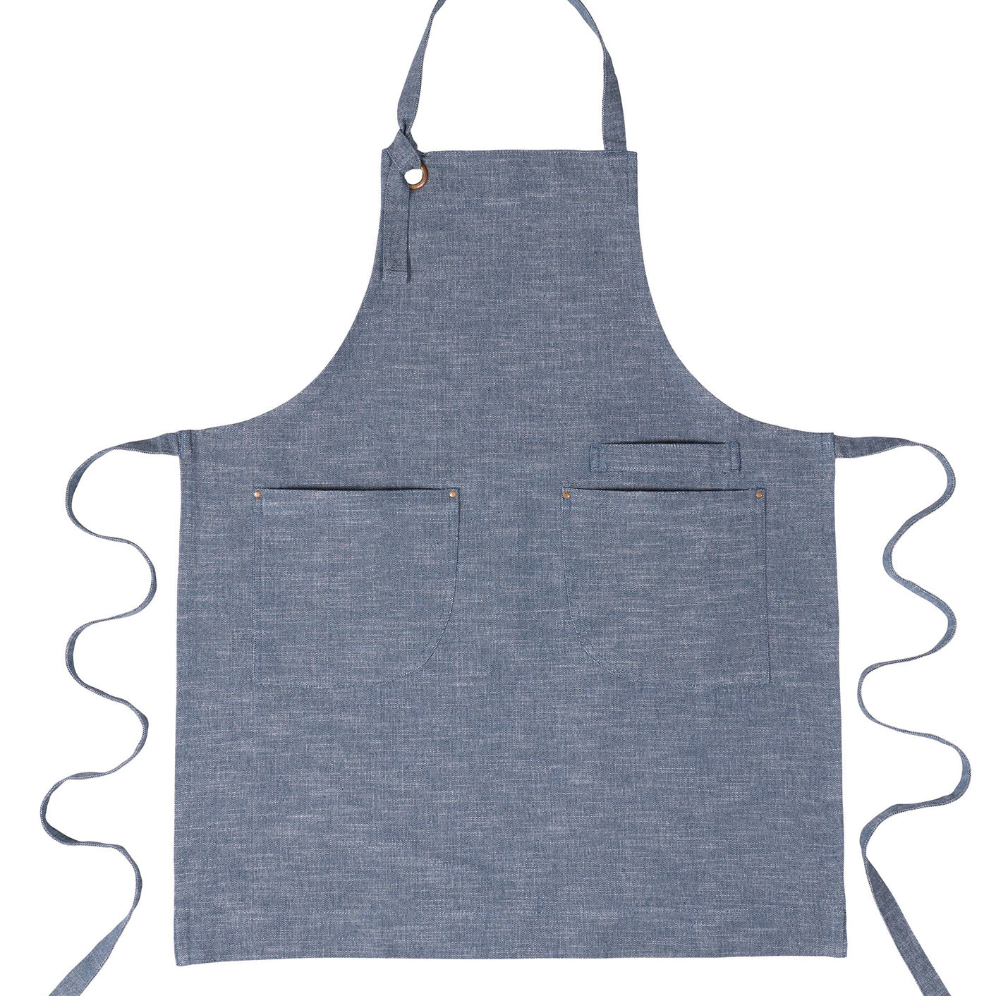 KAF Home Strada Chambray Slub Apron, Blue